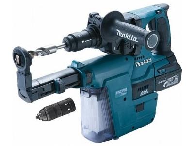 Akumuliatorinis perforatorius MAKITA BHR243RFEV su DX02 dulkių surinkimo sistema